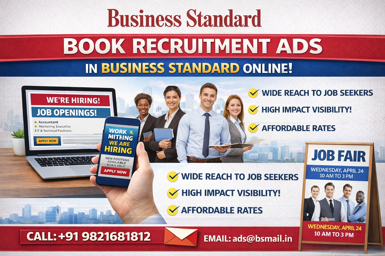 Book Recruitment Ads in Business Standard Newspaper Online